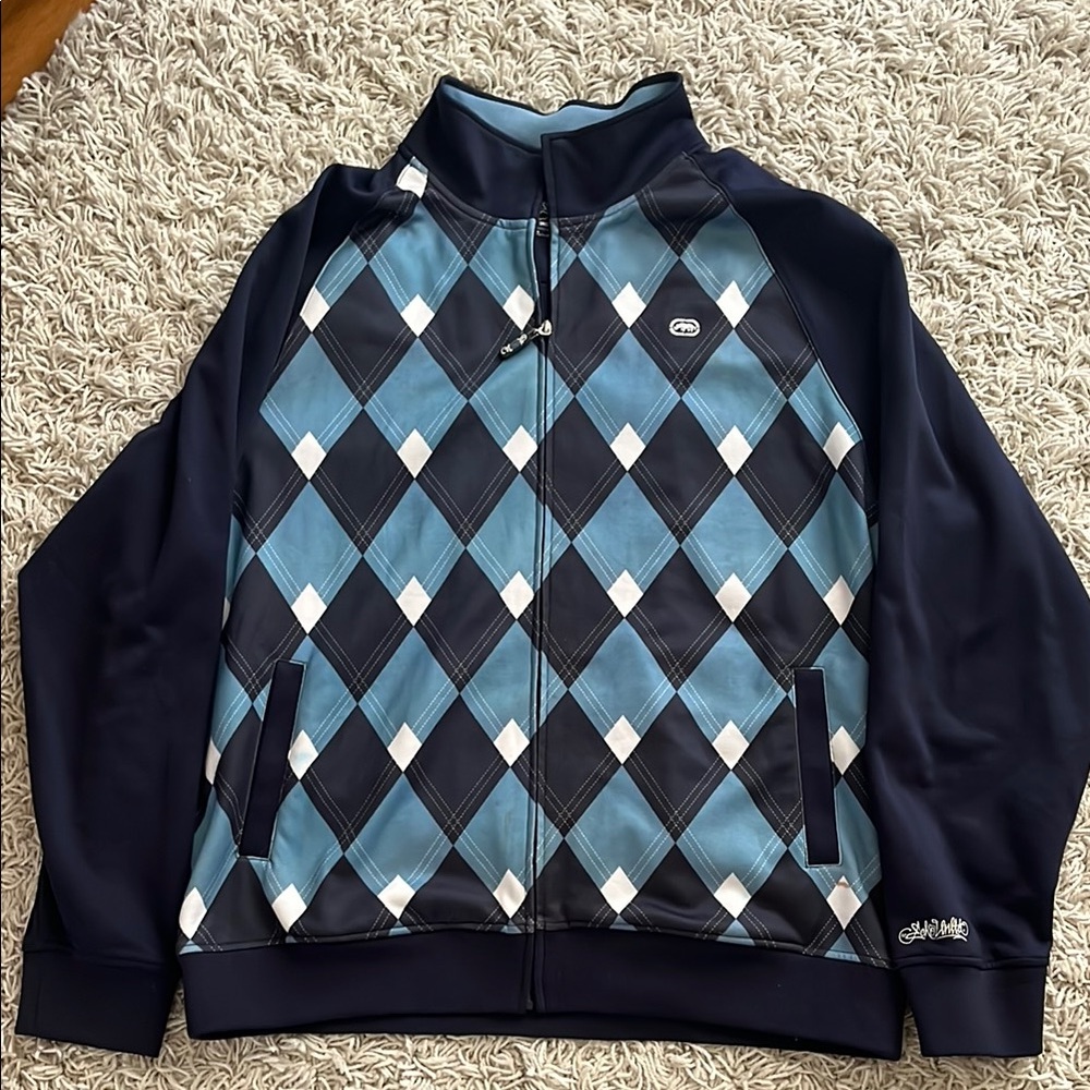 Men’s Argyle Jacket - Blue and Black
